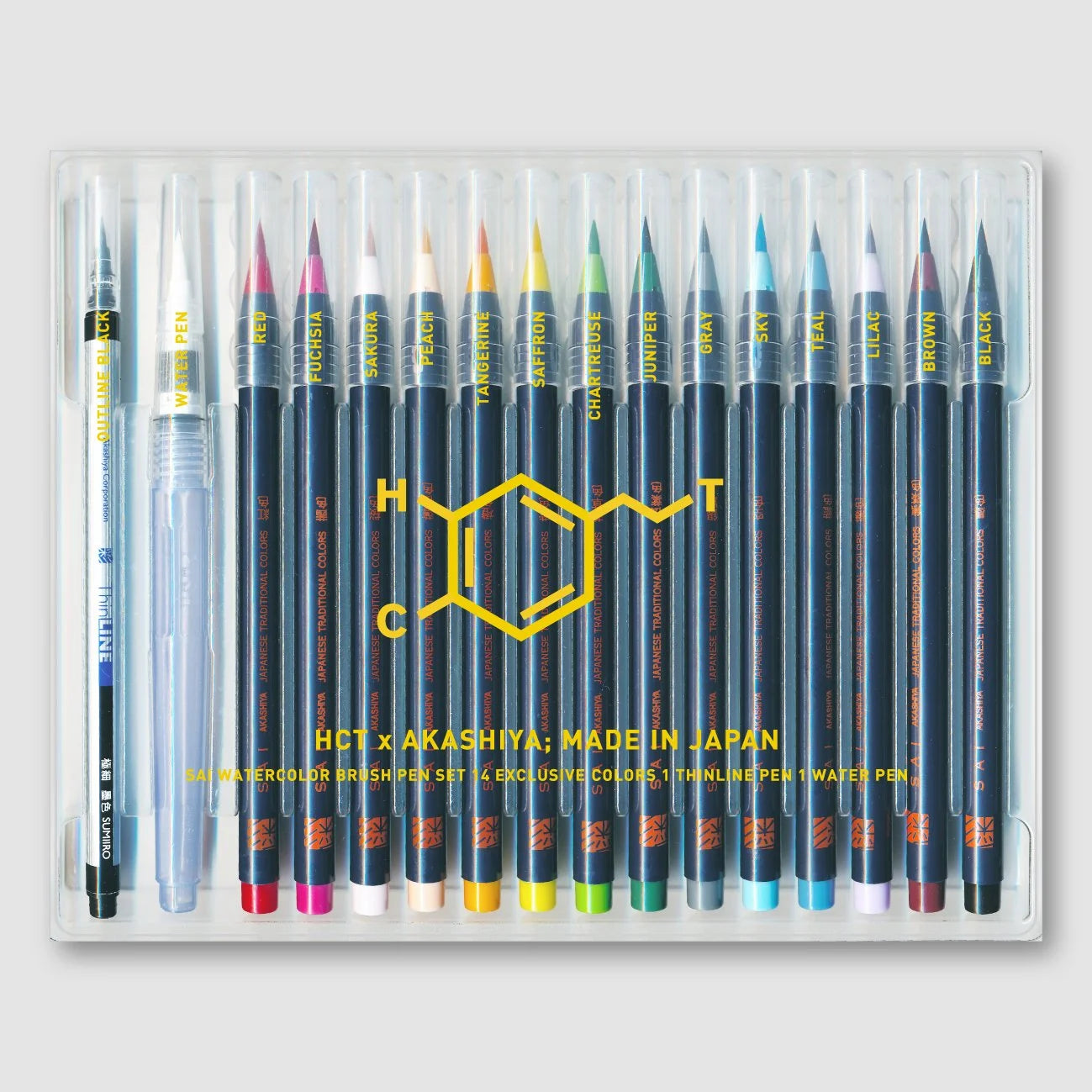 HCT x Akashiya Sai Watercolor Brush Pen Set of 16