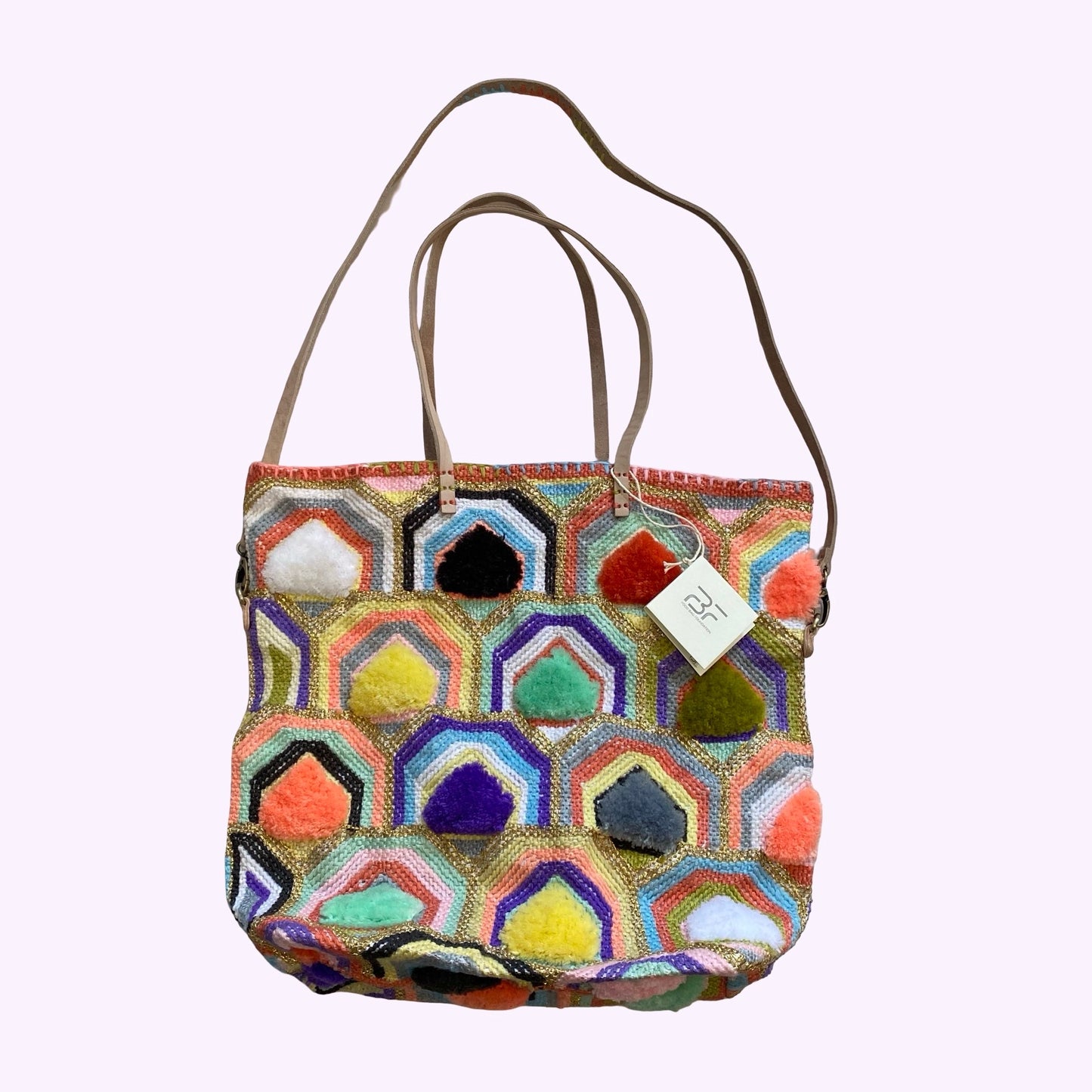 Enshalla Pastel Tufted Moroccan Bags