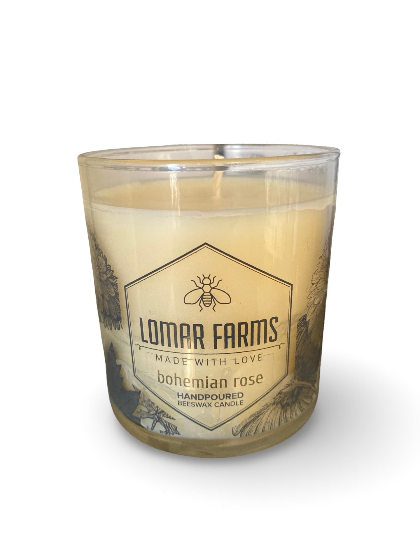 Lomar Farms Beeswax Candle: Bohemian Rose