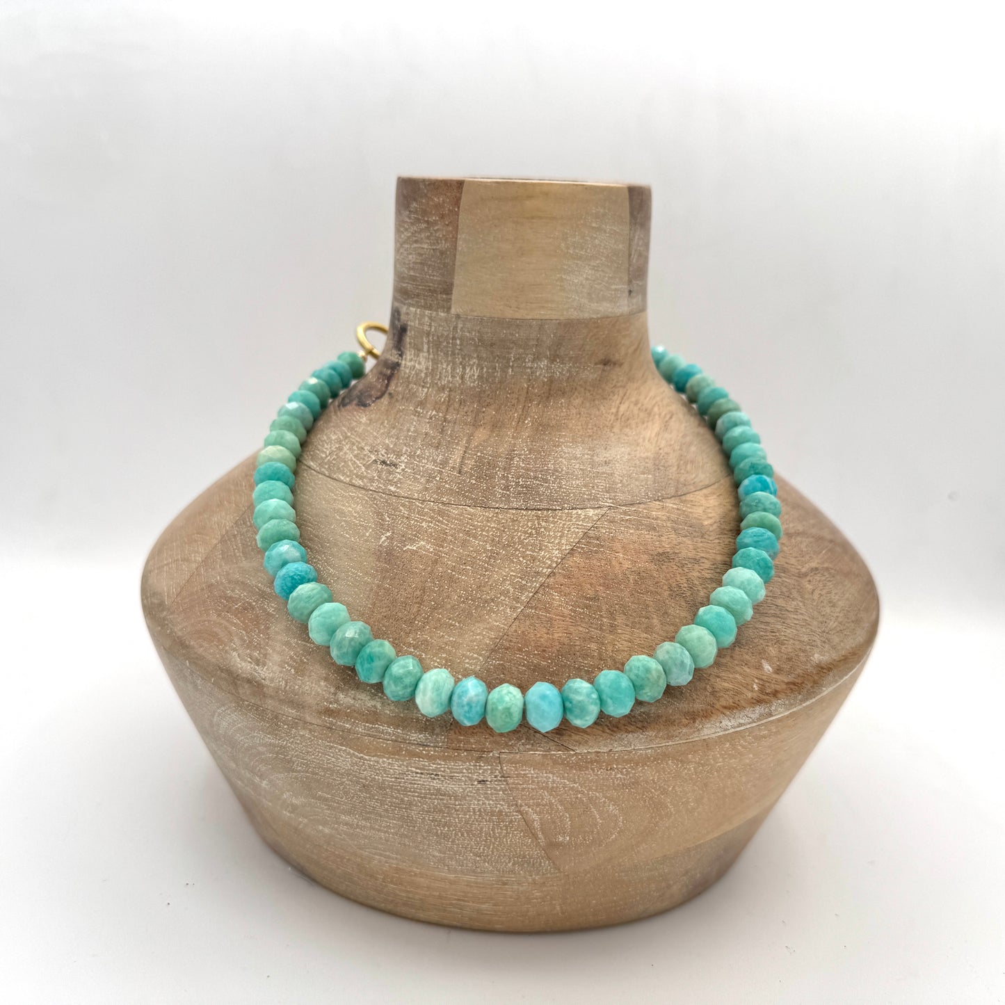 Necklace: Big Amazonite with Brass