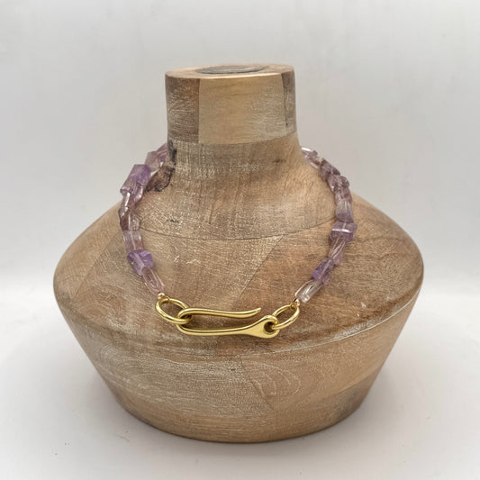 Necklace: Ametrine with Chunky Brass