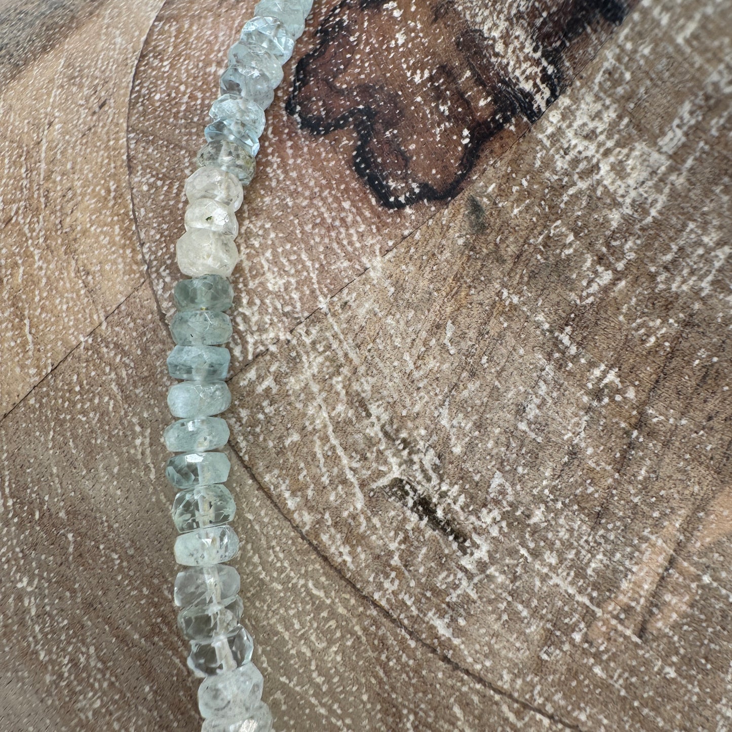 Necklace: Aquamarine and Morganite Choker with Chunky Brass