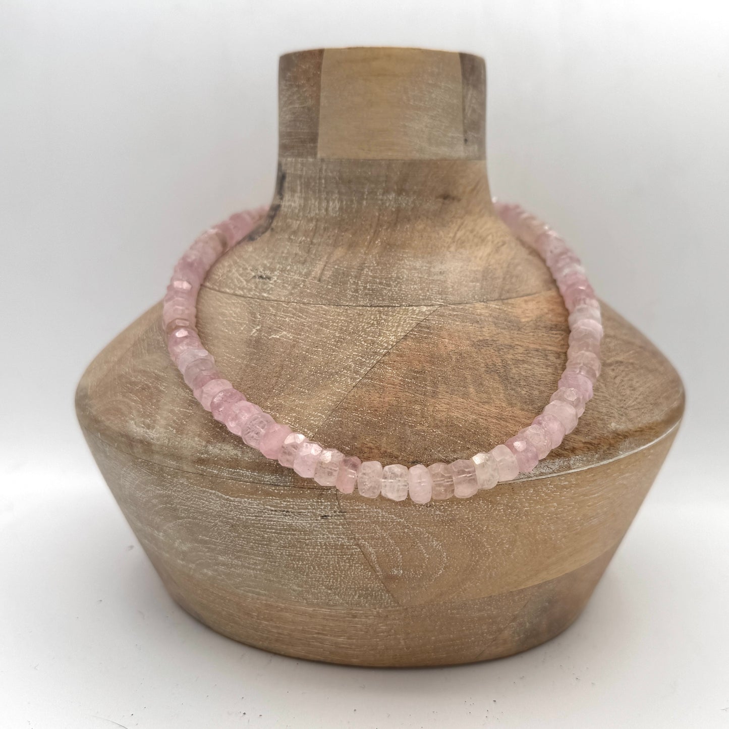 Necklace: Morganite with Chunky Brass