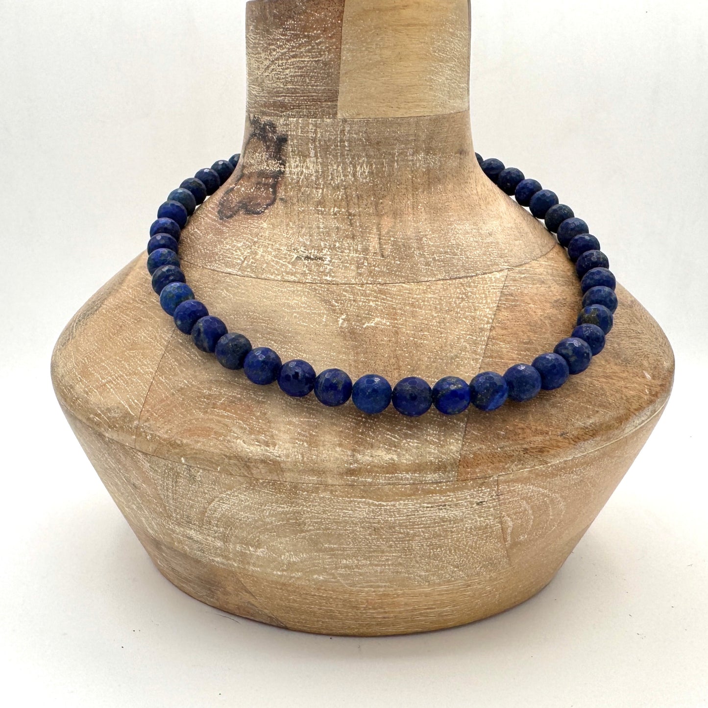 Necklace: Large Lapis with Chunky Brass