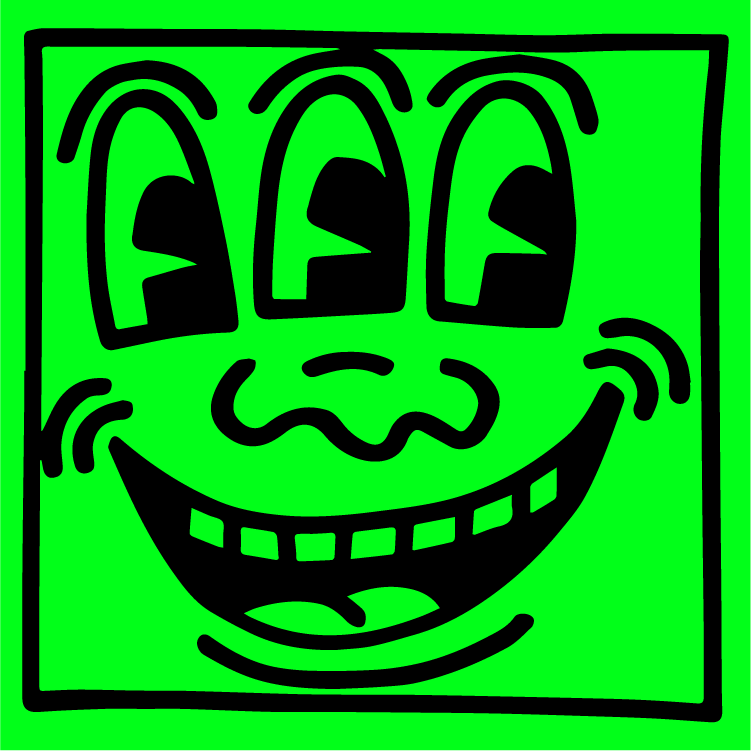 3-Eyed Face by Keith Haring - Die-Cut Sticker
