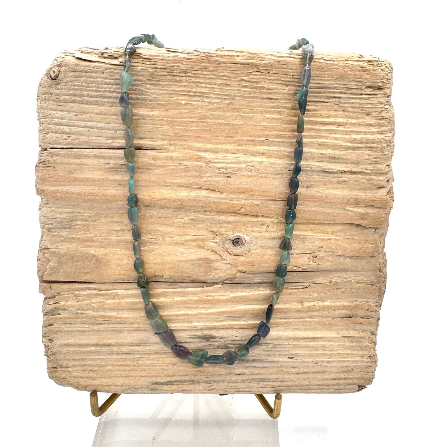 Necklace: Green Opals