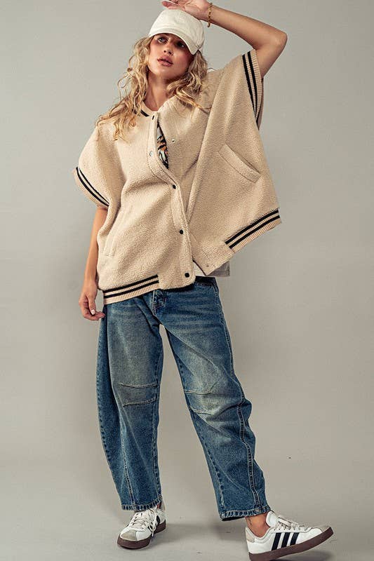 Beige Varsity Vest