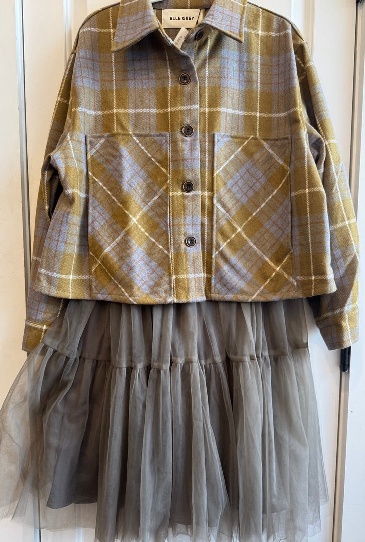 ELLE GREY Tulle Skirt in Ash Charcoal