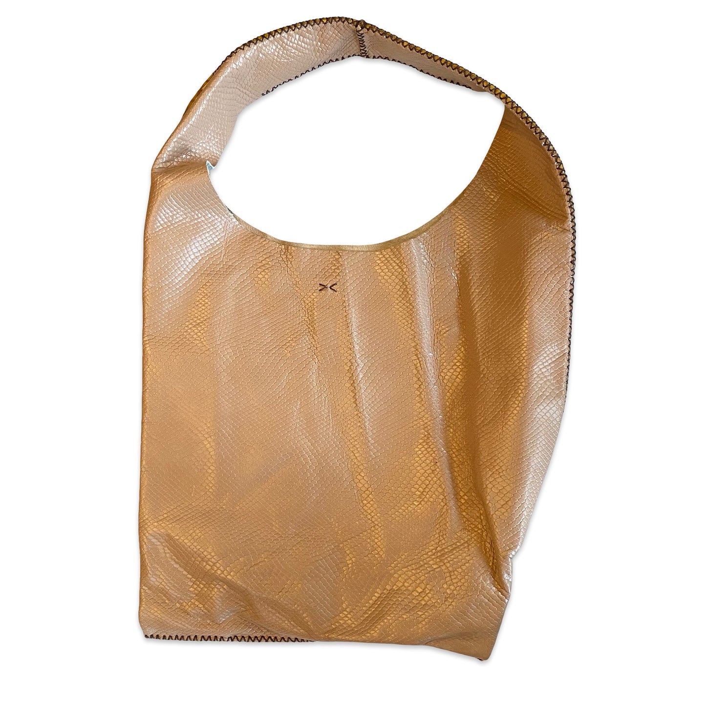 Volta Atelier Mustard and Taupe Two Toned Pink Shoulder Tote