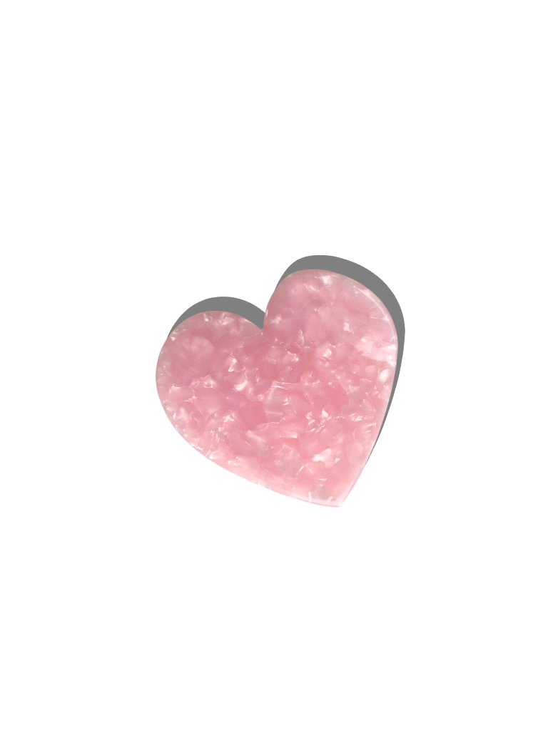 Heart Acetate Claw Hair Clip: Leopard