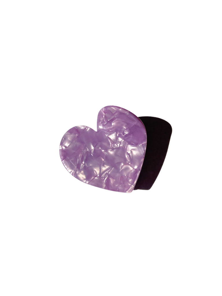 Heart Acetate Claw Hair Clip: Leopard