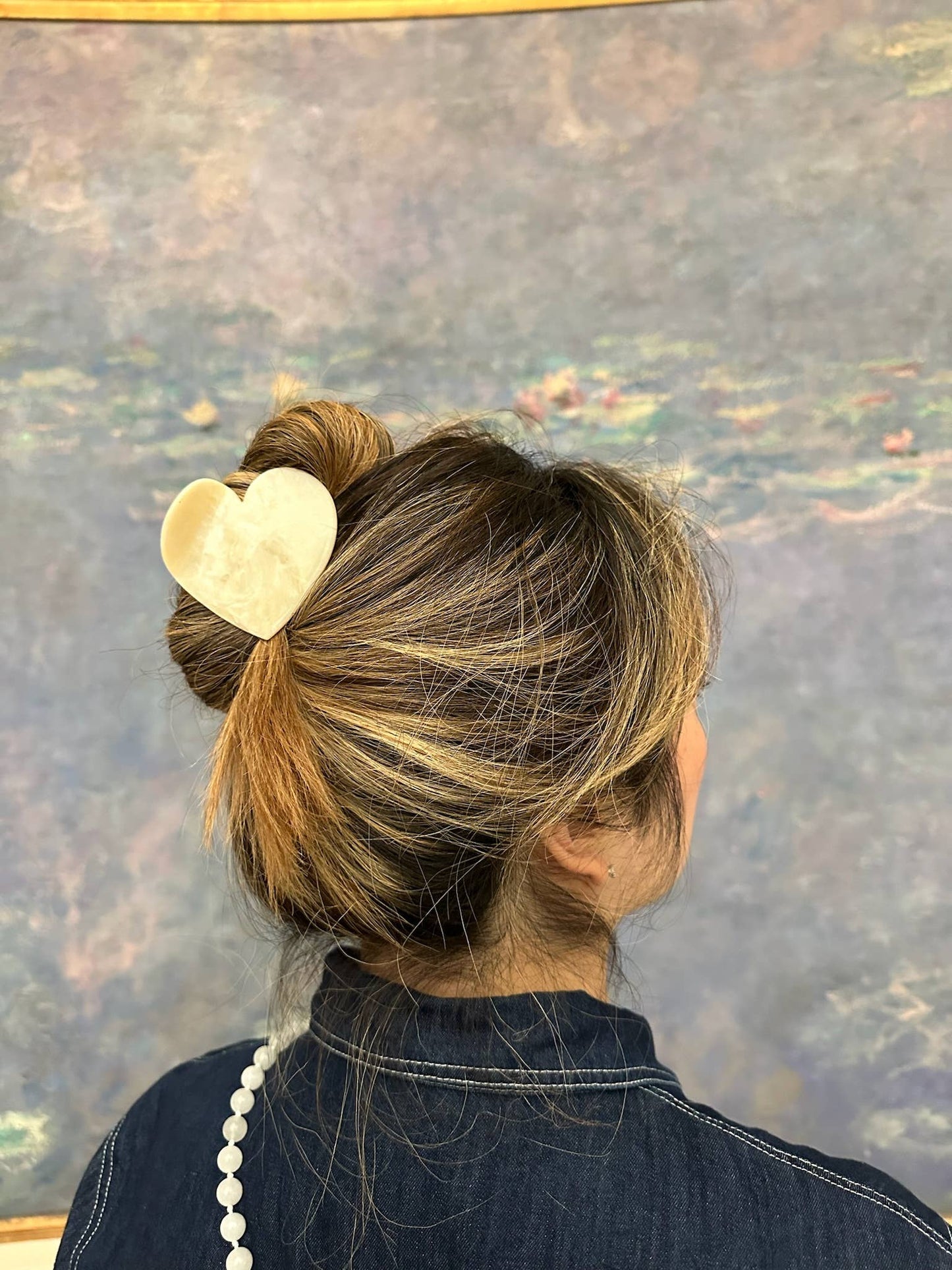 Heart Acetate Claw Hair Clip: Leopard