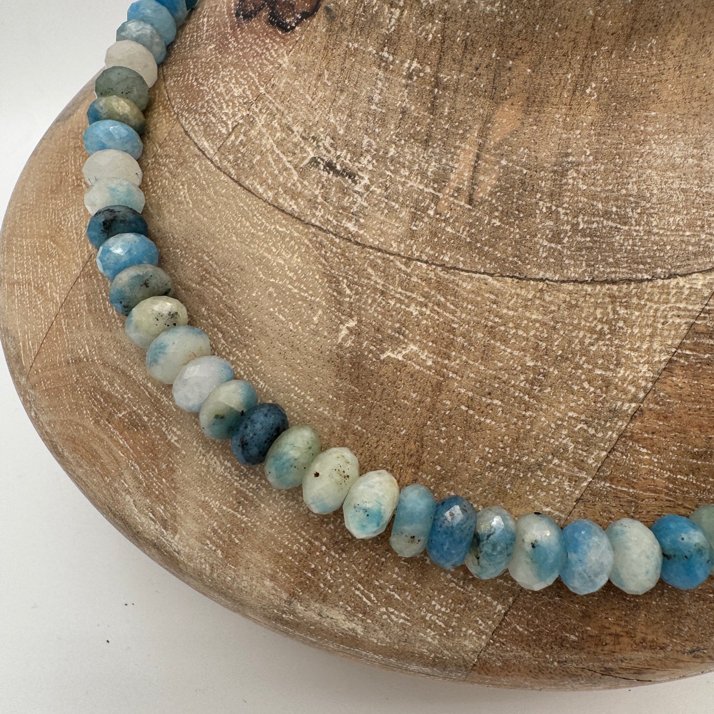 Necklace: Azurite in Calcite with Chunky Brass