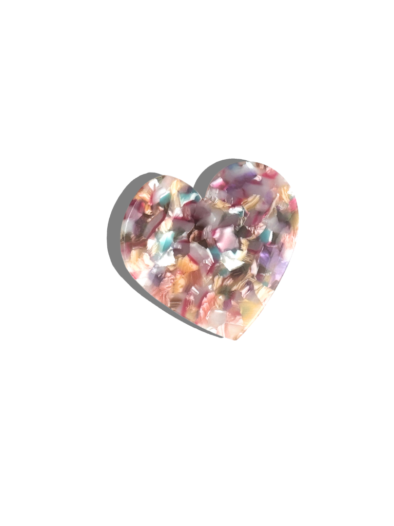 Heart Acetate Claw Hair Clip: Leopard