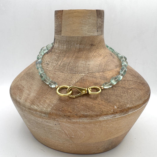 Necklace: Fluorite Necklace with Chunky Brass
