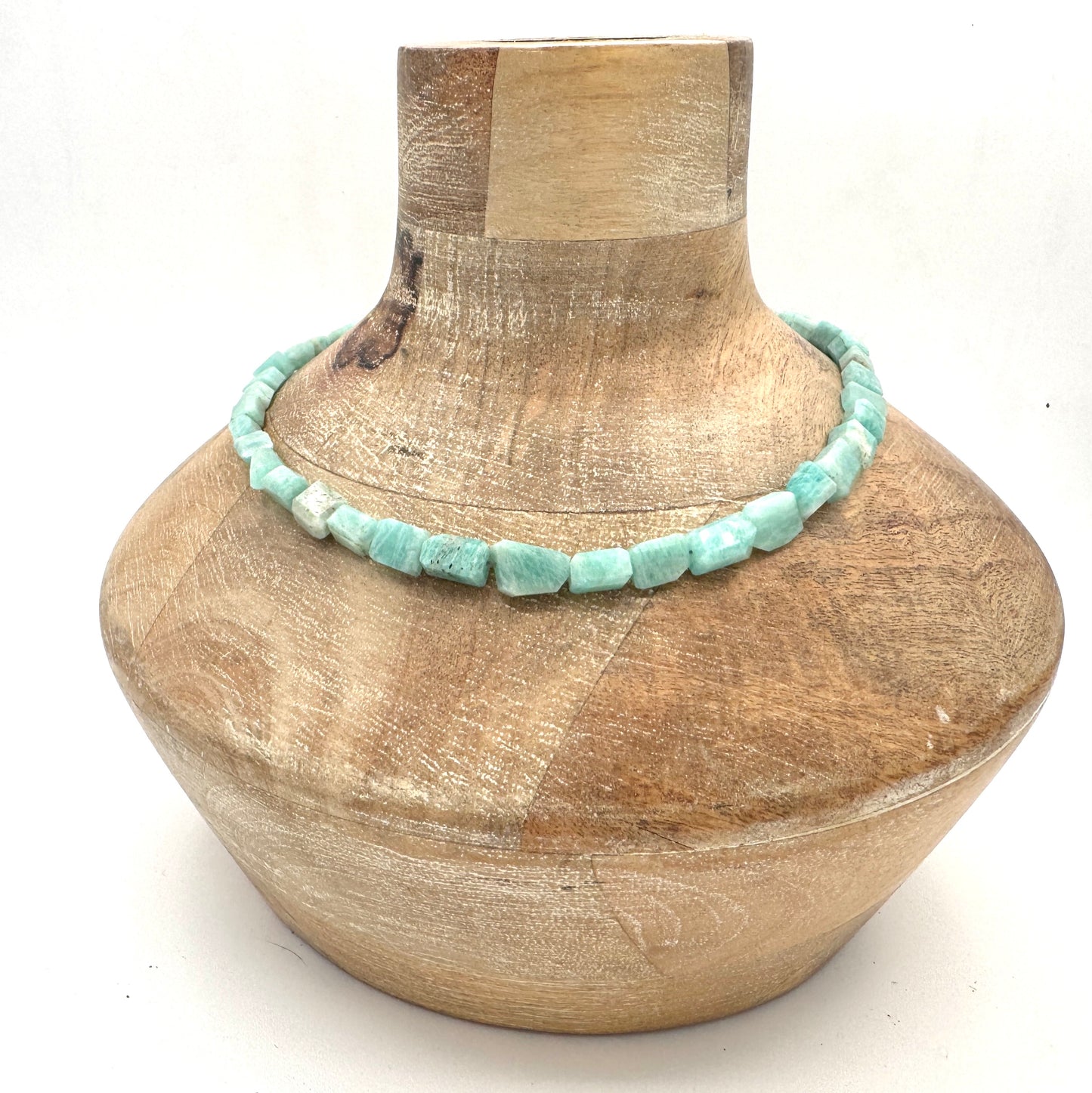 Necklace: Amazonite Nugget Necklace with Chunky Brass