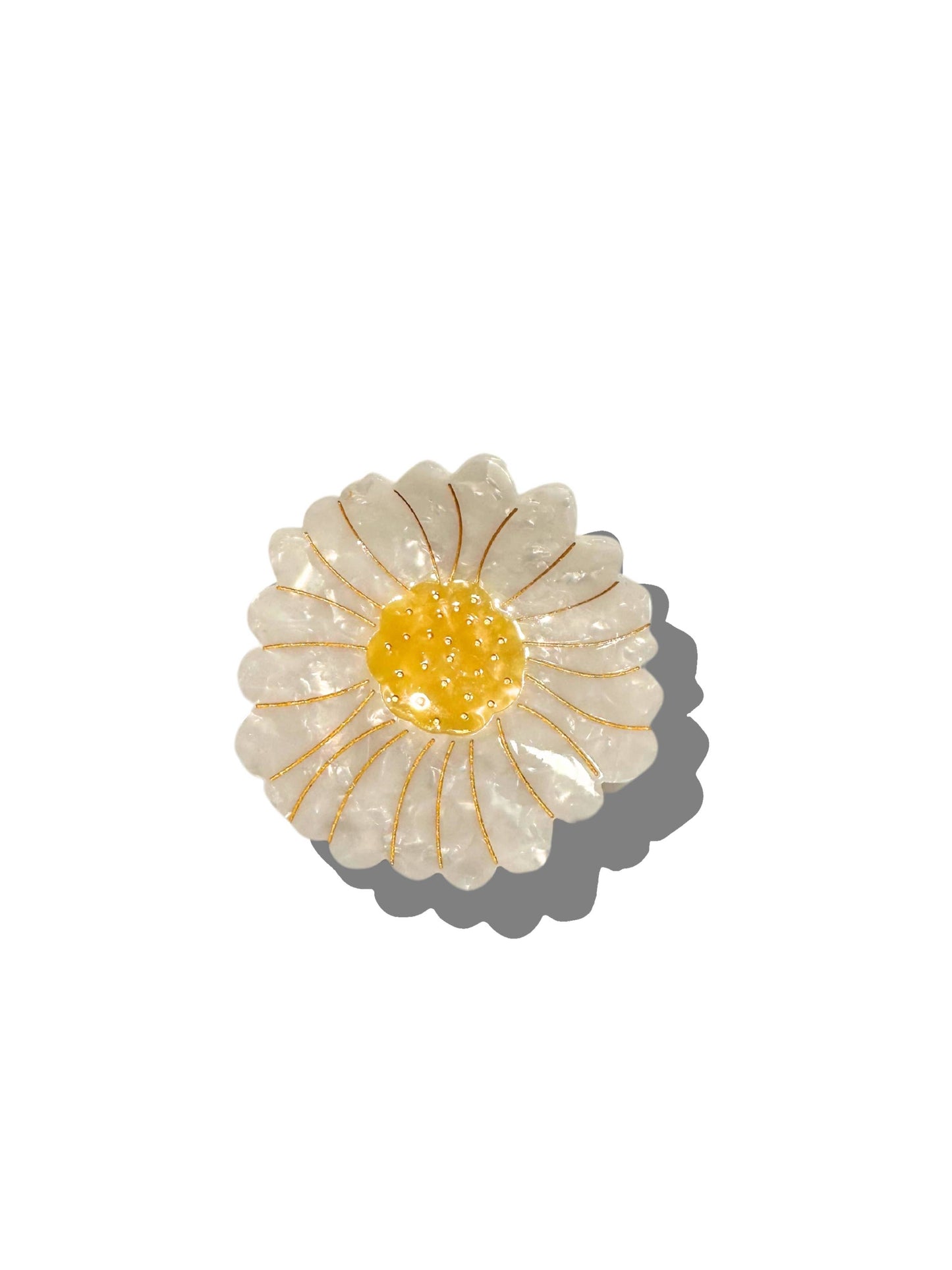 Hand-painted Daisy Flower Claw Hair Clip April Birth Flower