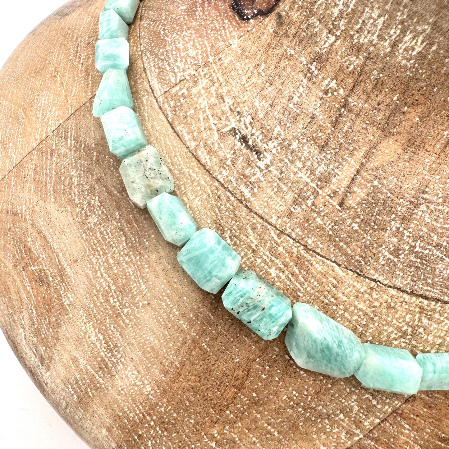 Necklace: Amazonite Nugget Necklace with Chunky Brass
