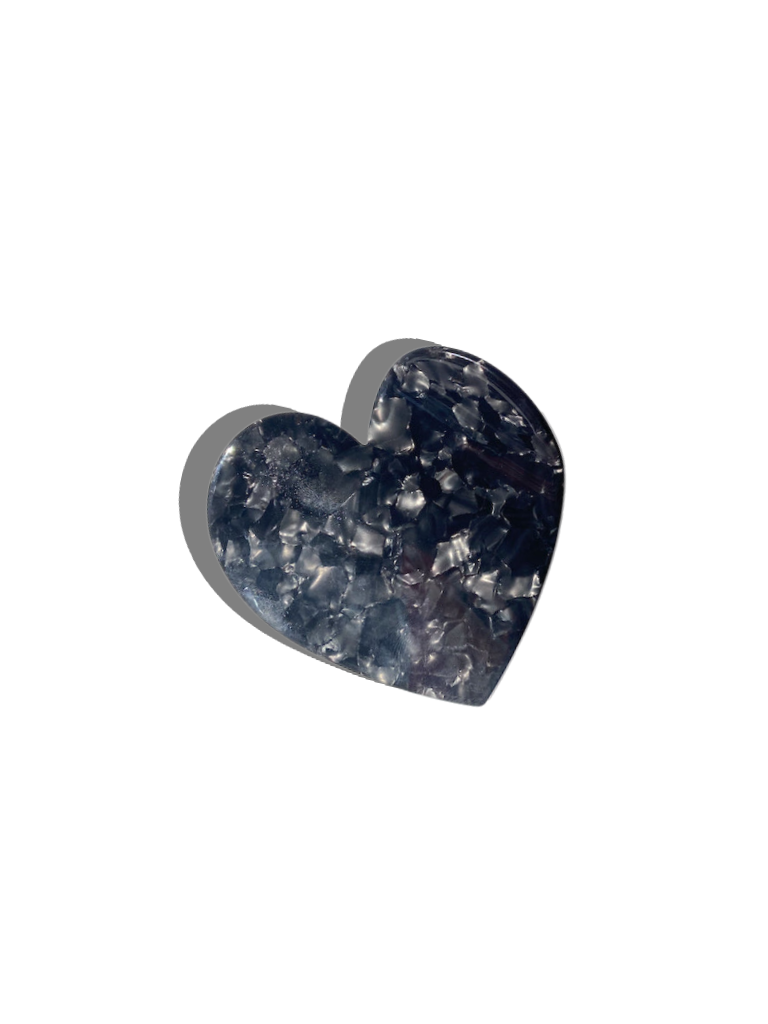Heart Acetate Claw Hair Clip: Leopard
