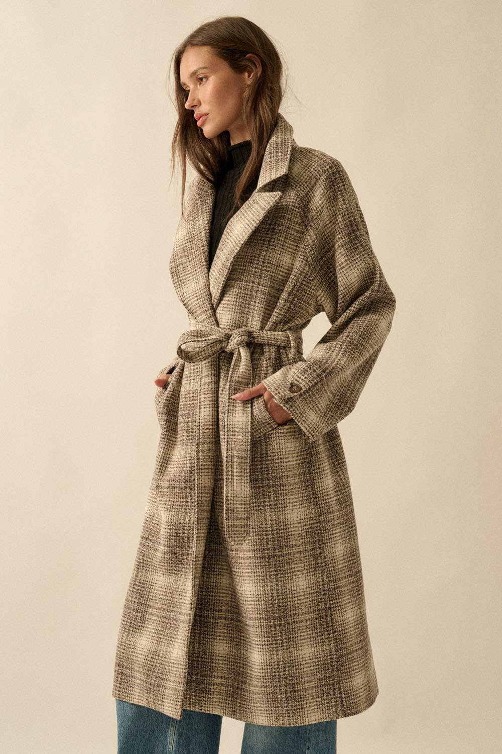 Plaid Tweed Overcoat