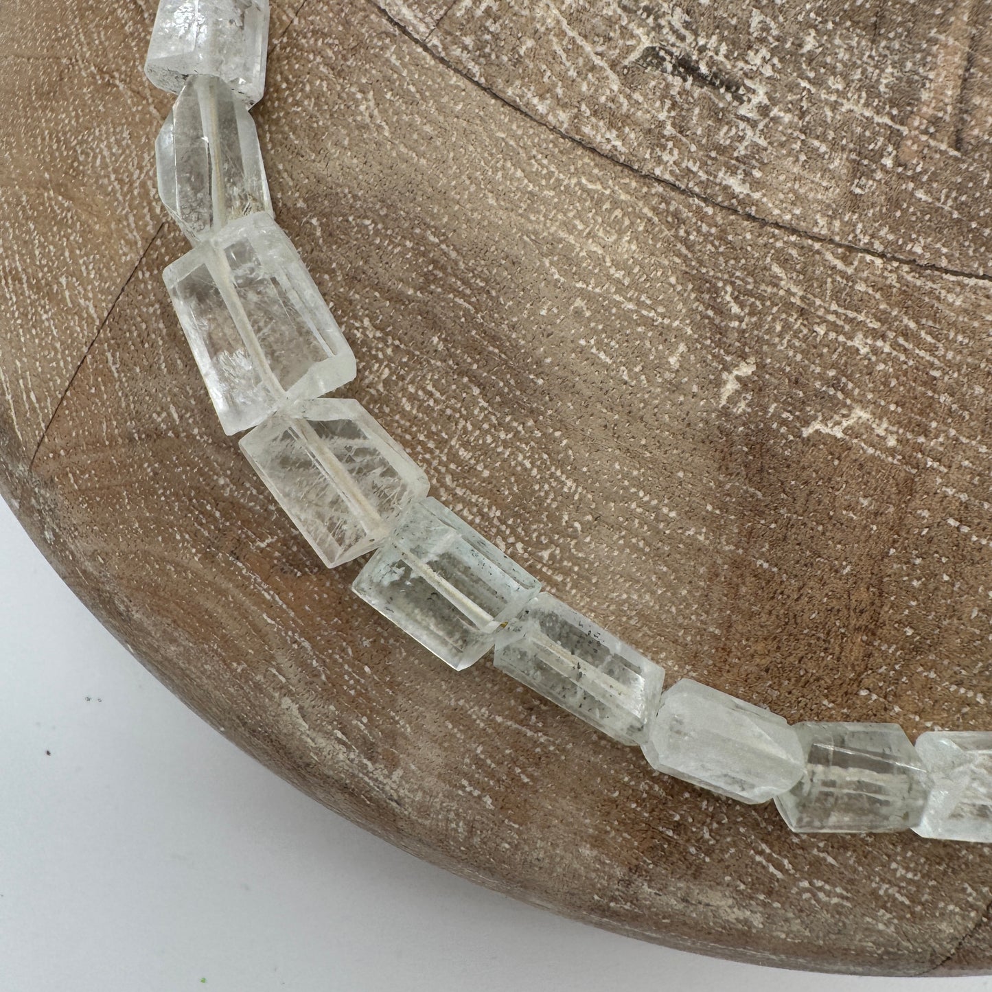 Necklace: Aquamarine Nuggets with Chunky Brass