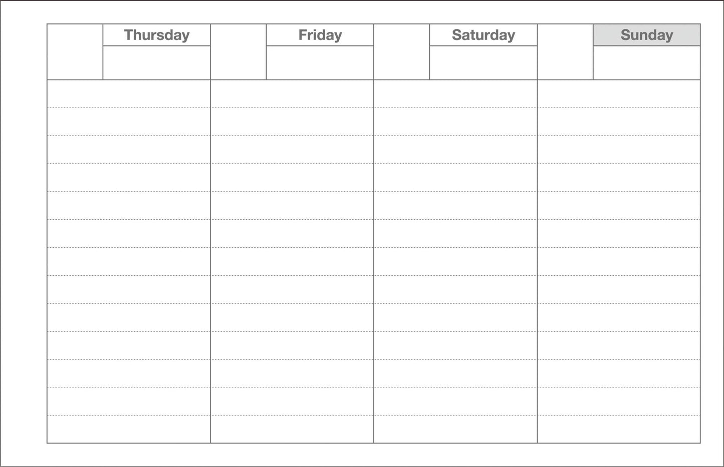 Dayfree Weekly Schedule: Turquoise