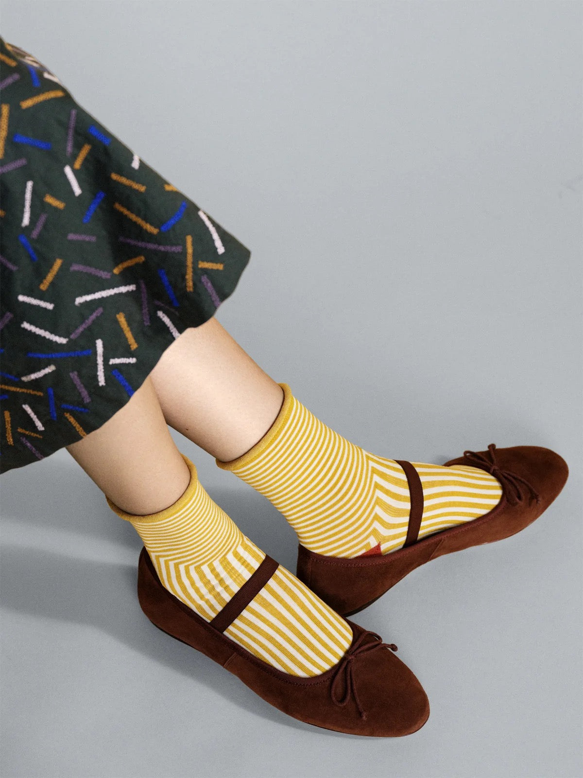 Hansel From Basel Corbusier Crew Socks in Citron