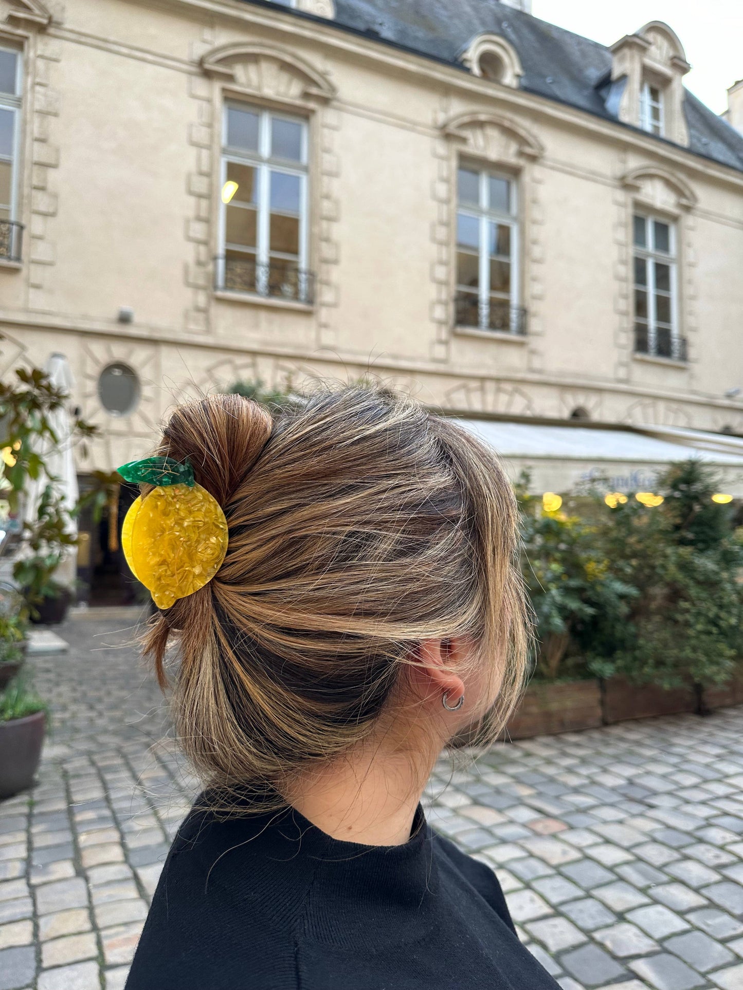 Hand-painted Lemon Fruit Claw Hair Clip | Eco-Friendly