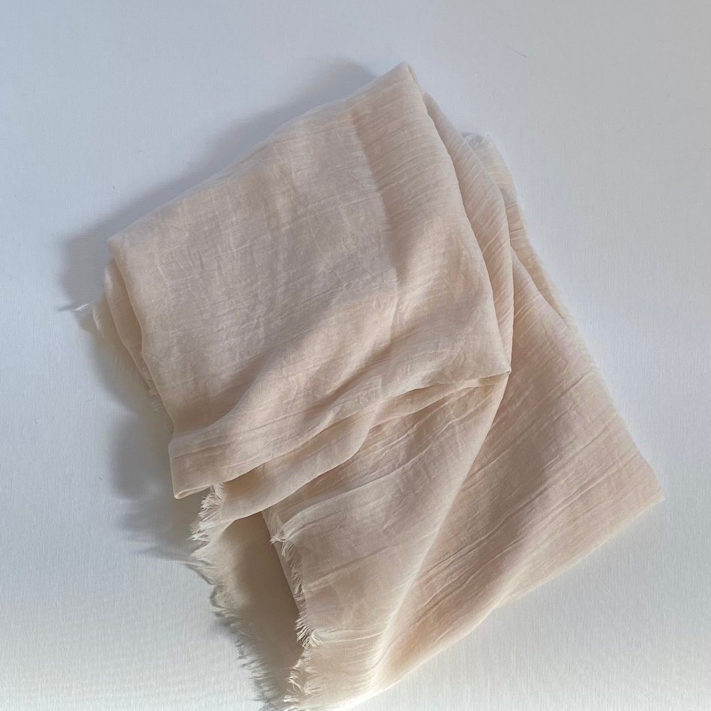 Scarf: Cotton Fringed: Beige