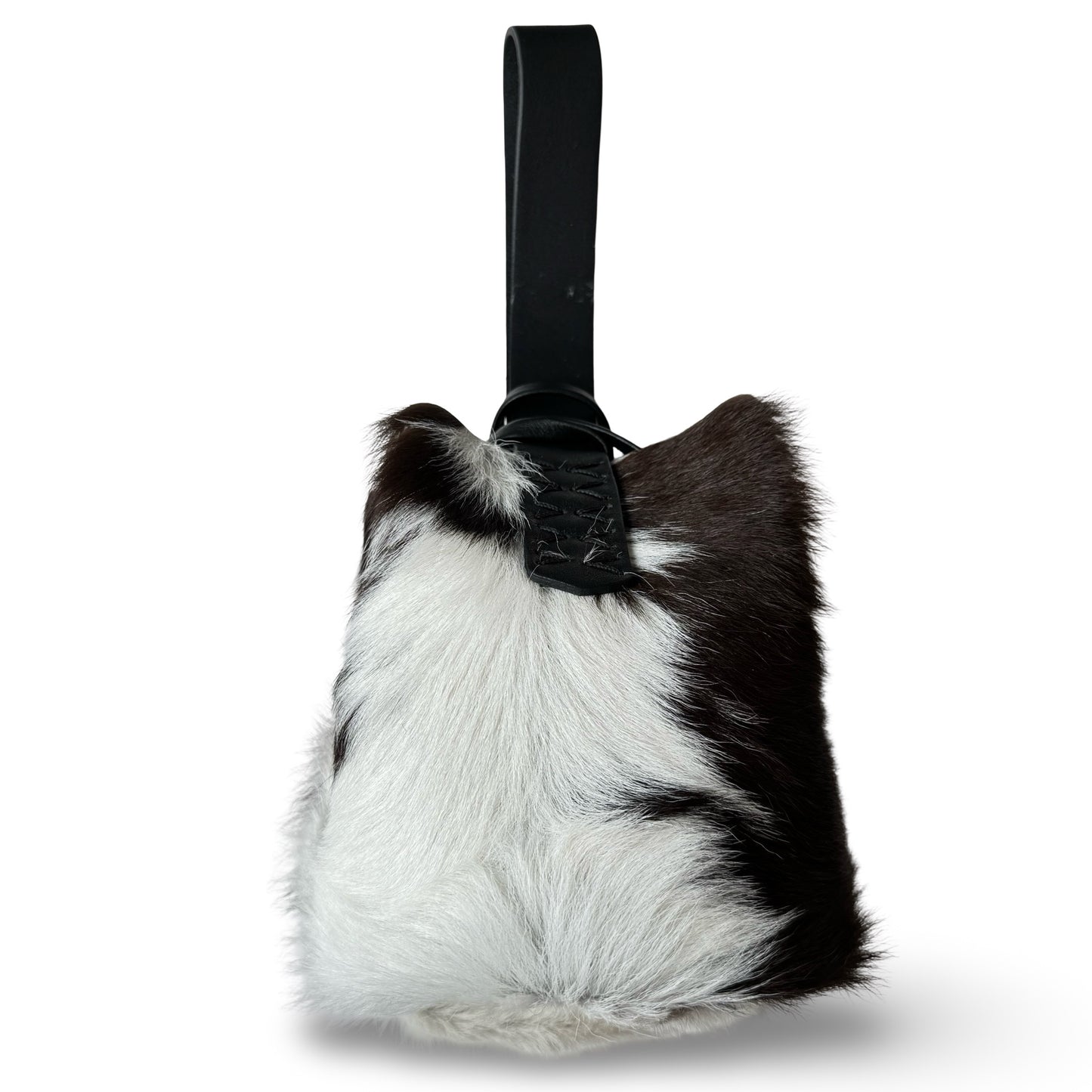 Volta Atelier Navigli Bag in White and Brown Upcycled Pony