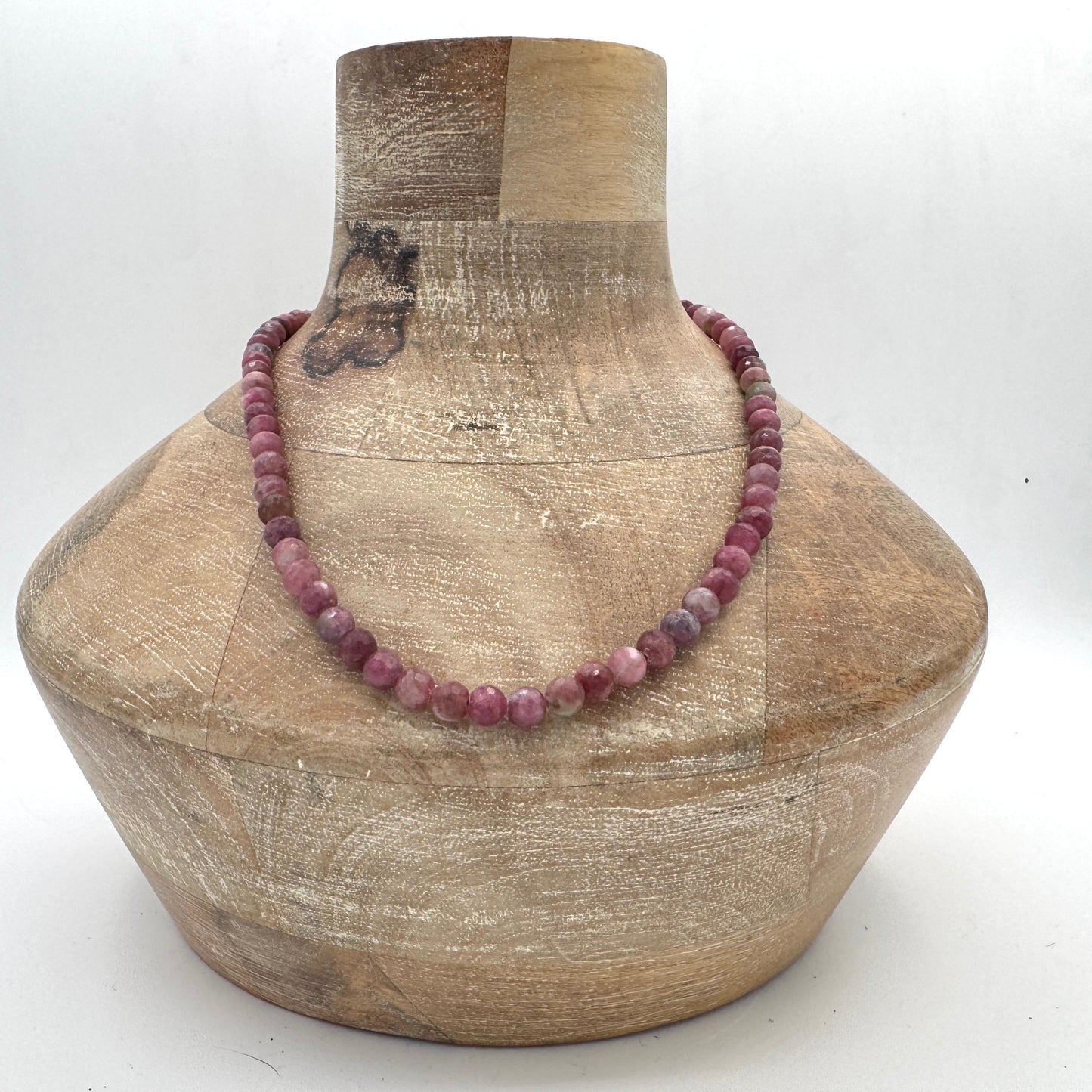 Necklace: Pink Tourmaline with Chunky Brass Hardware