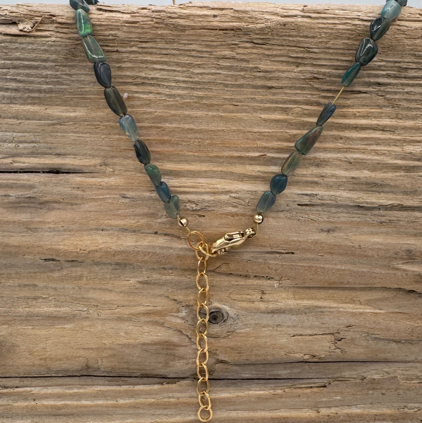 Necklace: Green Opals