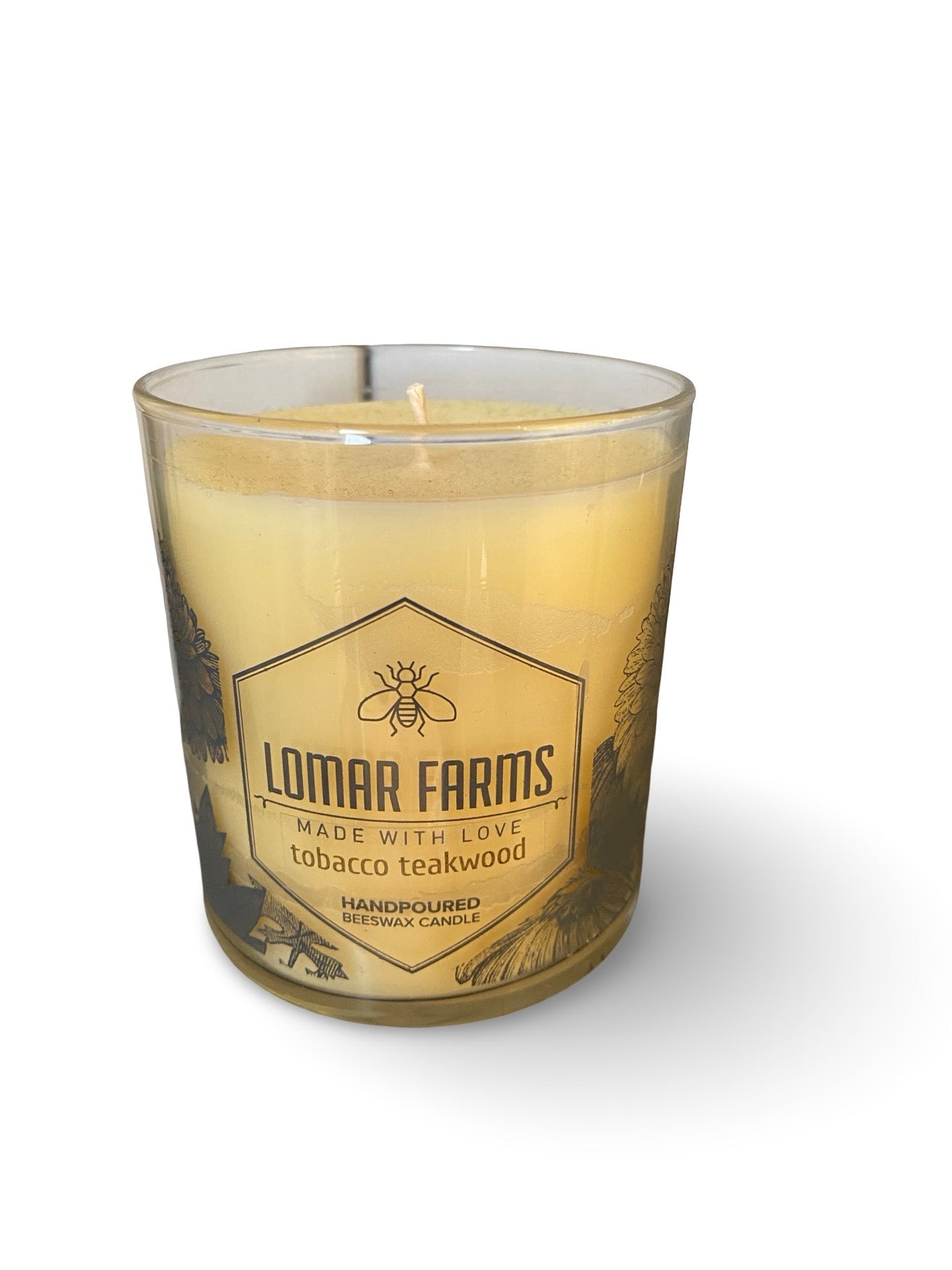 Lomar Farms Beeswax Candle: Tobacco Teakwood
