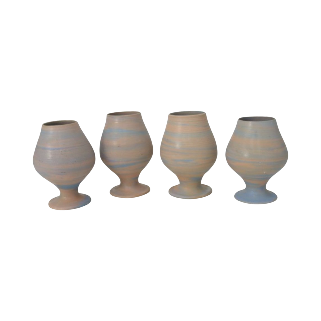 Vintage: Swirled Ceramic Goblet Vase