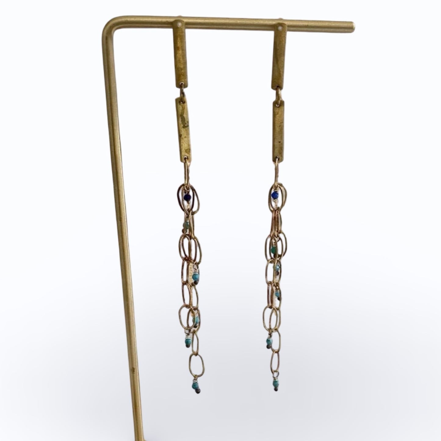 Brass Chain Drop Post Earrings