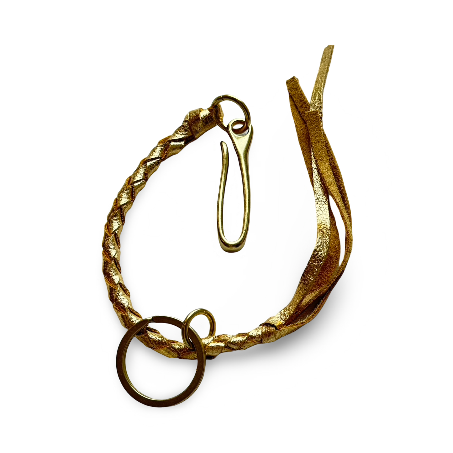 Keychain: Leather Wristlet with Large Fish Hook