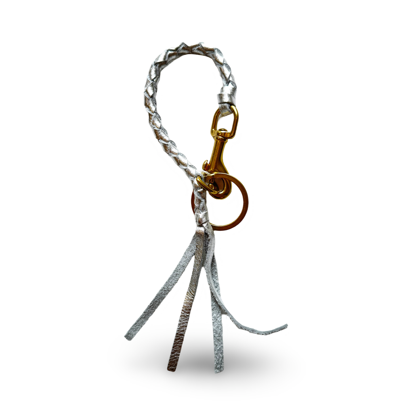 Keychain: Leather Wristlet Keychain with Natural Brass Clip