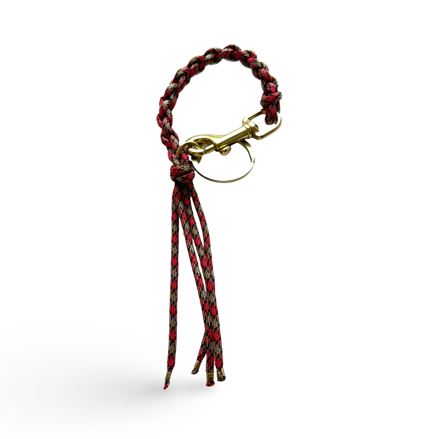 Keychain: Paracord Wristlet Keychain with Natural Brass Clip