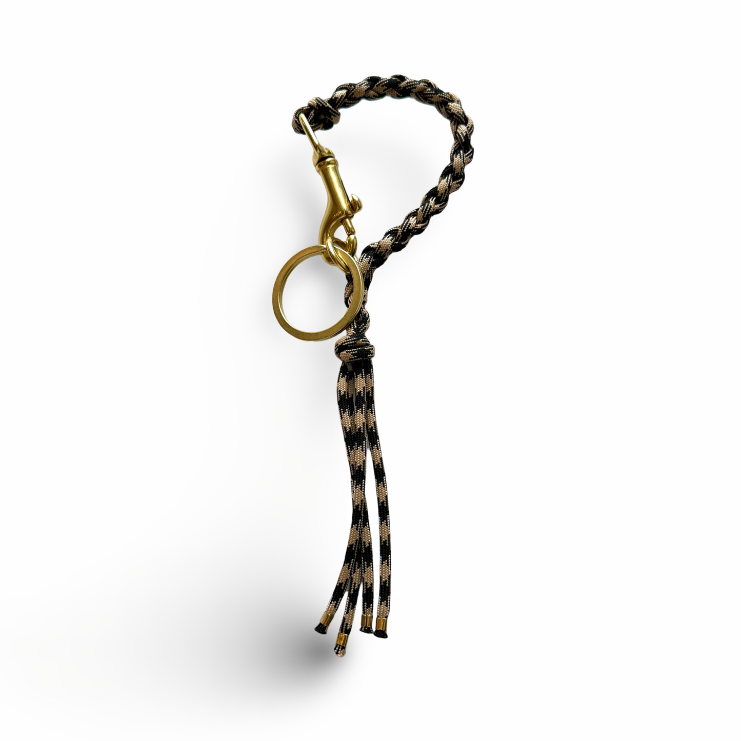 Keychain: Paracord Wristlet Keychain with Natural Brass Clip
