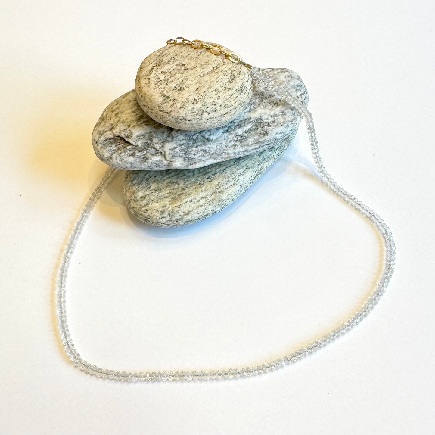 Necklace: Choker: White Topaz