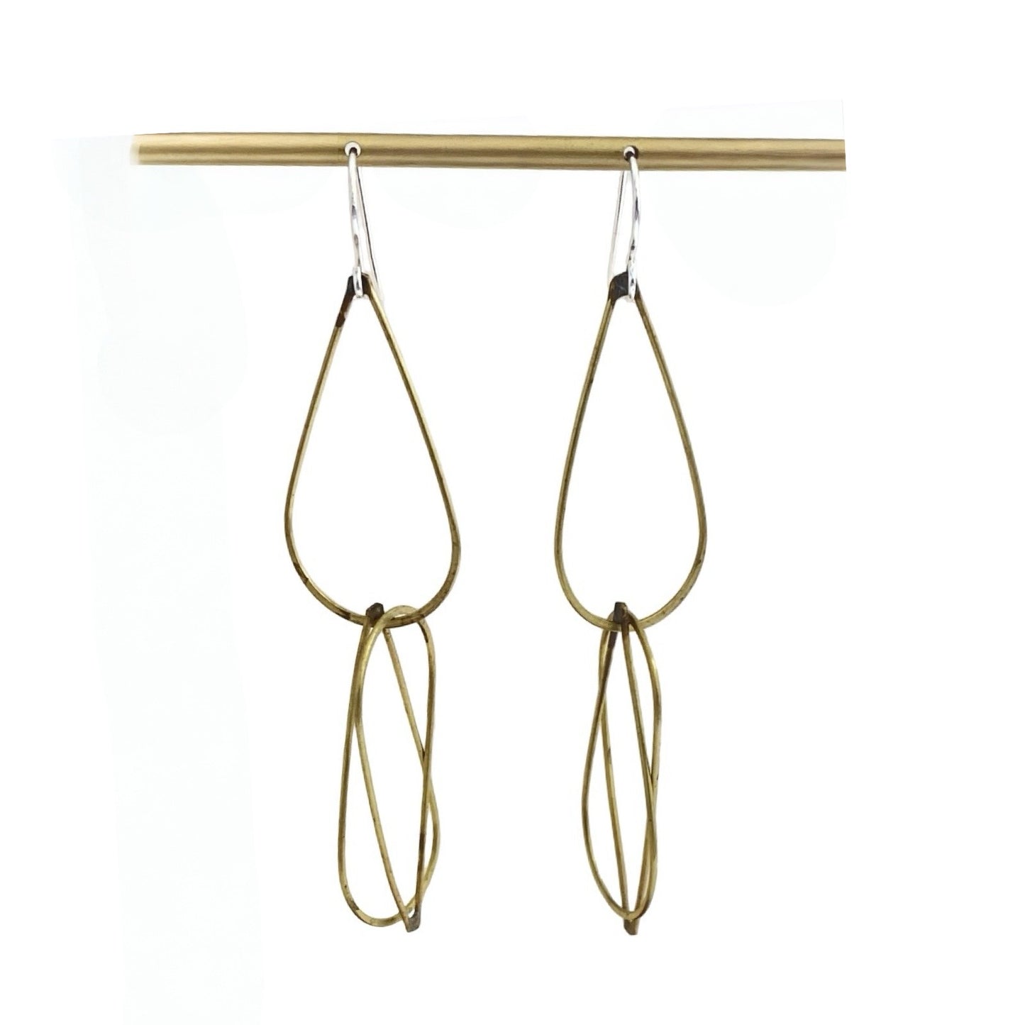 Brass Open Tear Drop Earrings