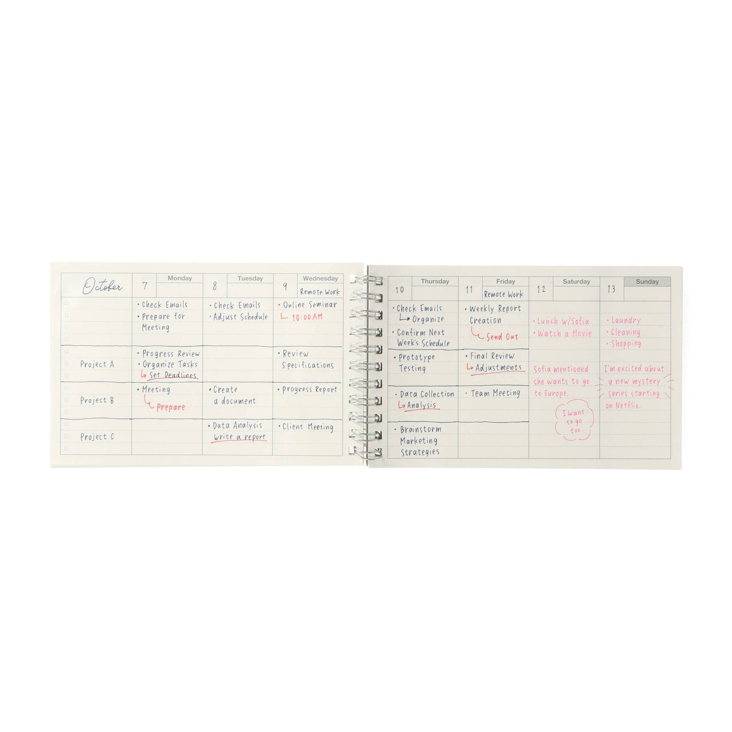 Dayfree Weekly Schedule: Turquoise