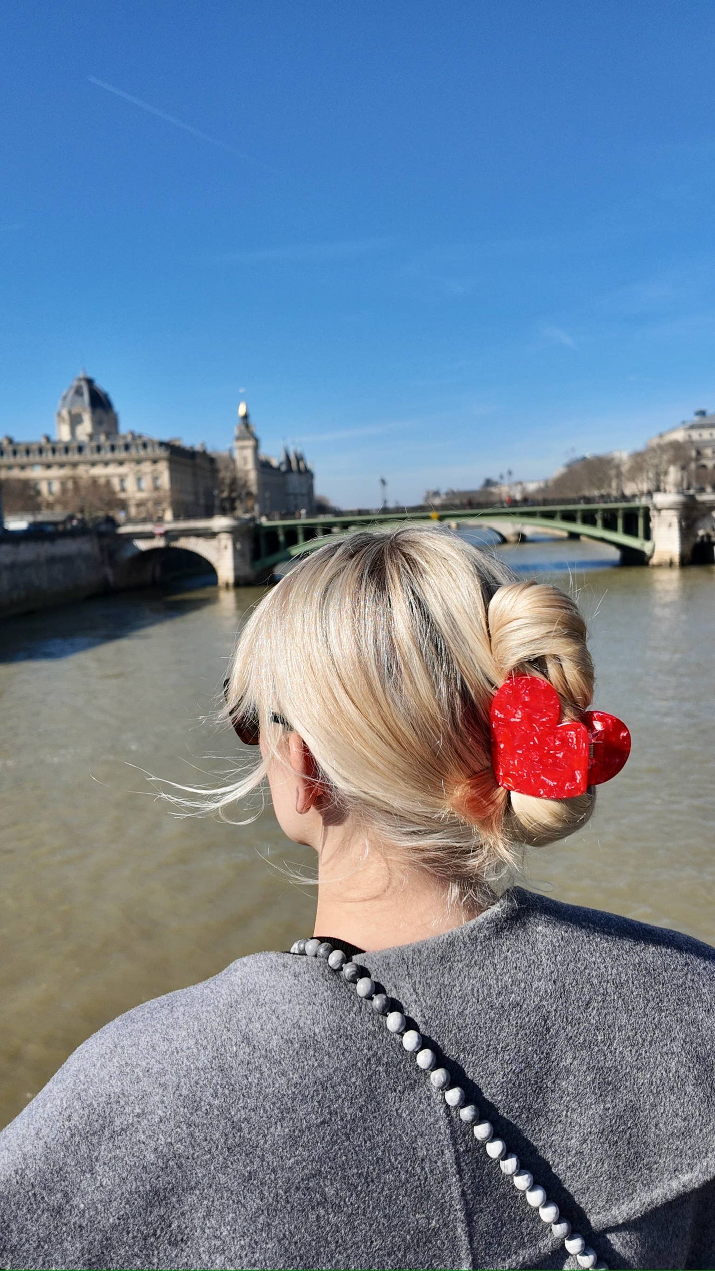 Heart Acetate Claw Hair Clip: Leopard
