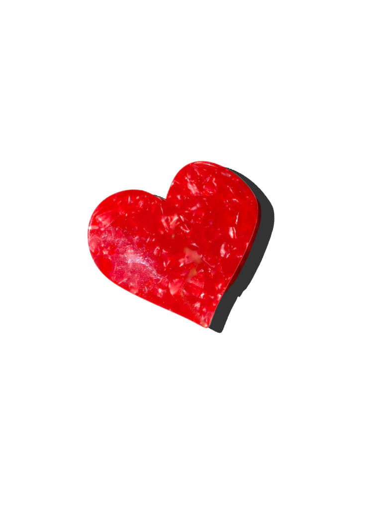 Heart Acetate Claw Hair Clip: Leopard