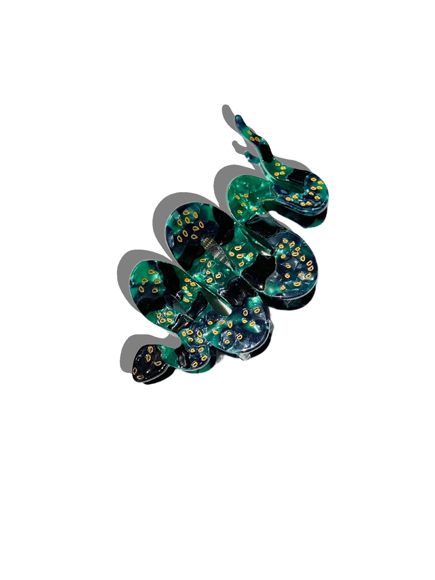 Hand-painted Snake Claw Hair Clip | Eco-Friendly: Green
