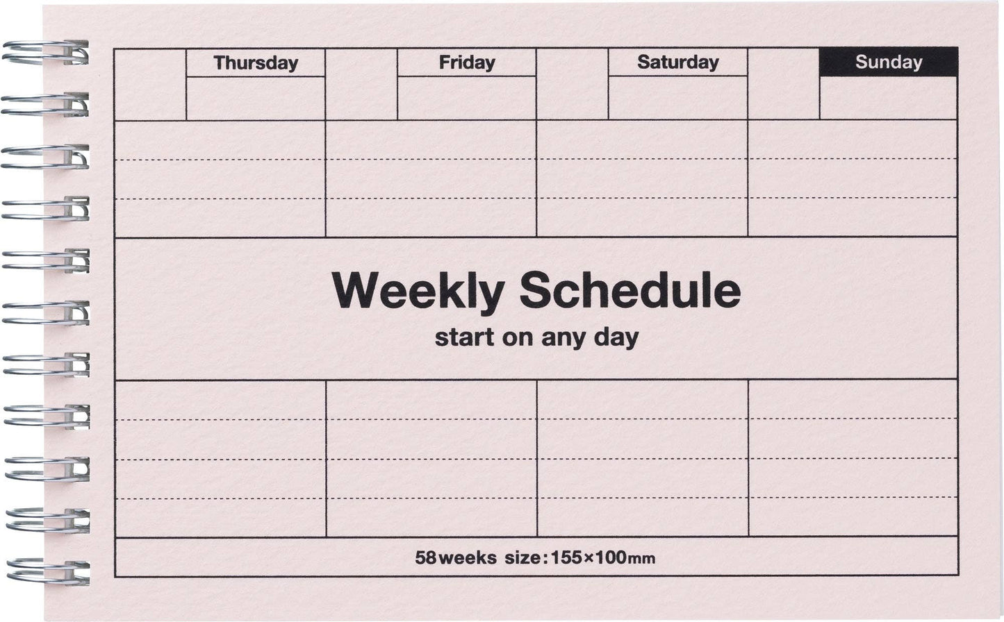 Dayfree Weekly Schedule: Light Pink