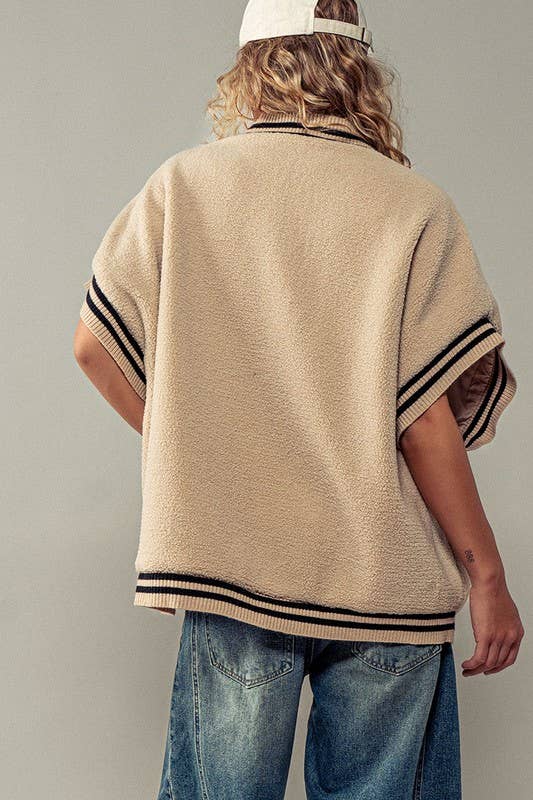 Beige Varsity Vest