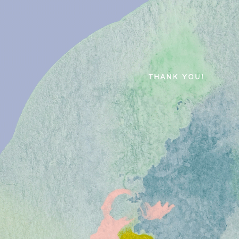Light Blue Thank you Painted Card