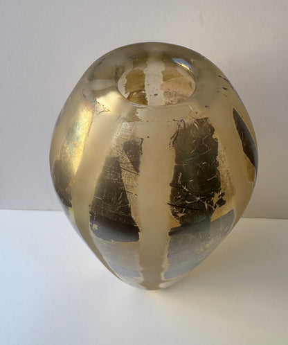 VINTAGE ADAM AARONSON  Large Striped Vase.