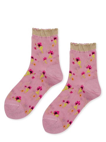 Hansel from Basel Lumiesta Floral Short Crew Socks